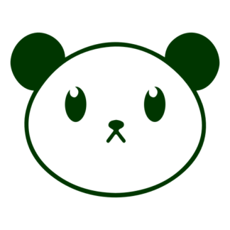 Cute Little Panda Decal (Dark Green)